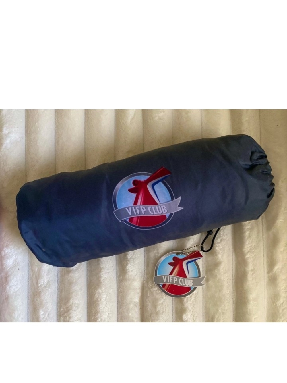 Carnival Cruise VIFP Club Foldable Travel Pillow - Navy with Red/Blue Logo